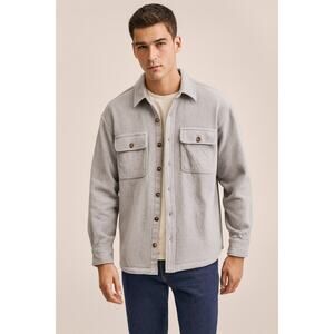 tna Aritzia Sherpa Lined Shirt Jacket Sky Blue Womens 2 Oversized Boyfriend Fit